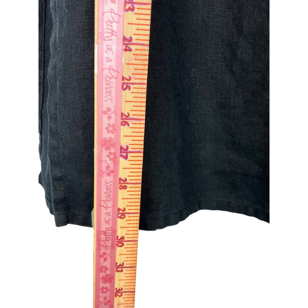 Chico’s Black 100% Linen Sleeveless A-Line Tunic Top Minimalist Size 1 - Picture 8 of 9